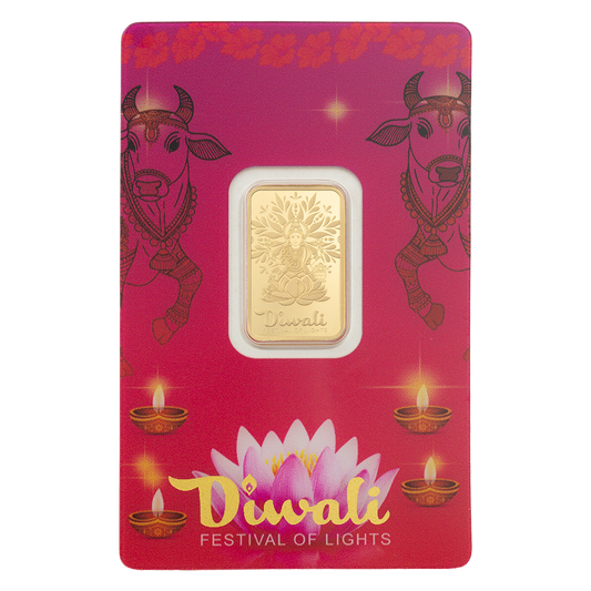 Buy 5 g Gold Diwali Lakshmi and Sacred Cow Bar (2026)