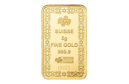Buy 5 g Gold PAMP Star of David Bar [EST Shipping CAN: Week of Sept 15]