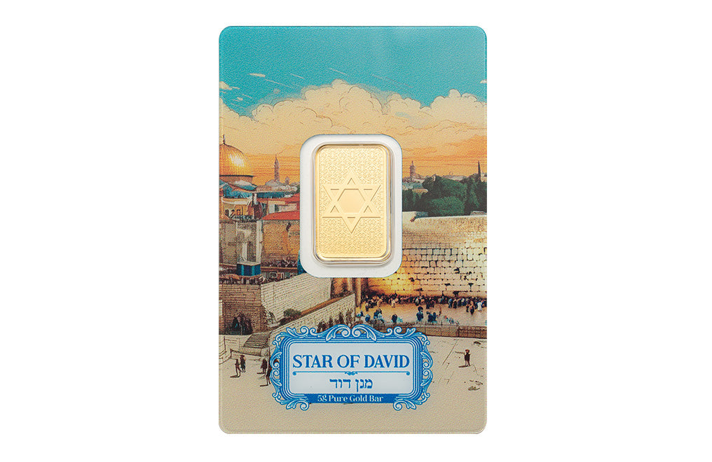 5 g Gold PAMP Star of David Bar