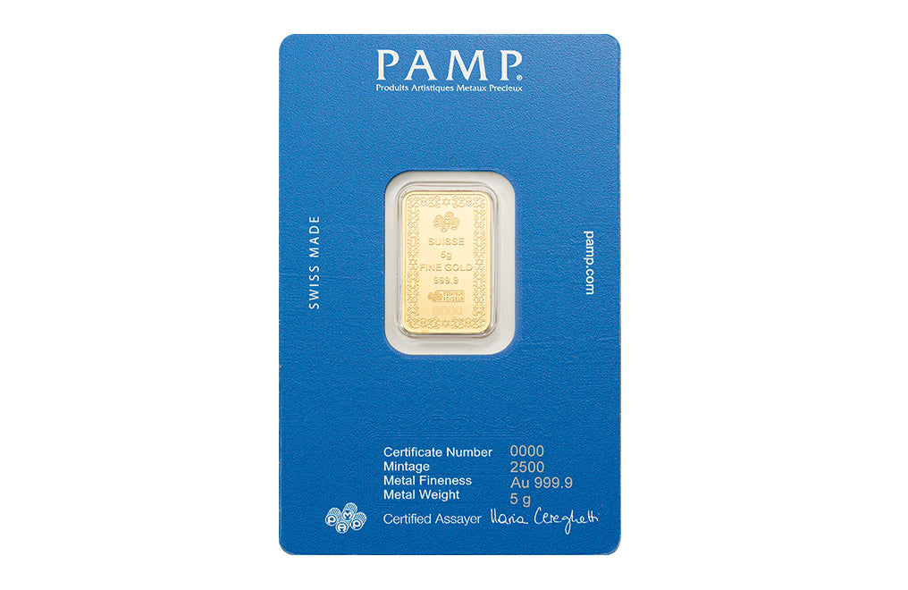 5 g Gold PAMP Star of David Bar