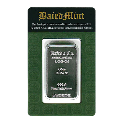 1 oz Rhodium Bars Baird & Co.