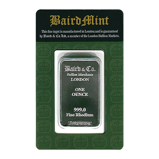 1 oz Rhodium Bars Baird & Co.
