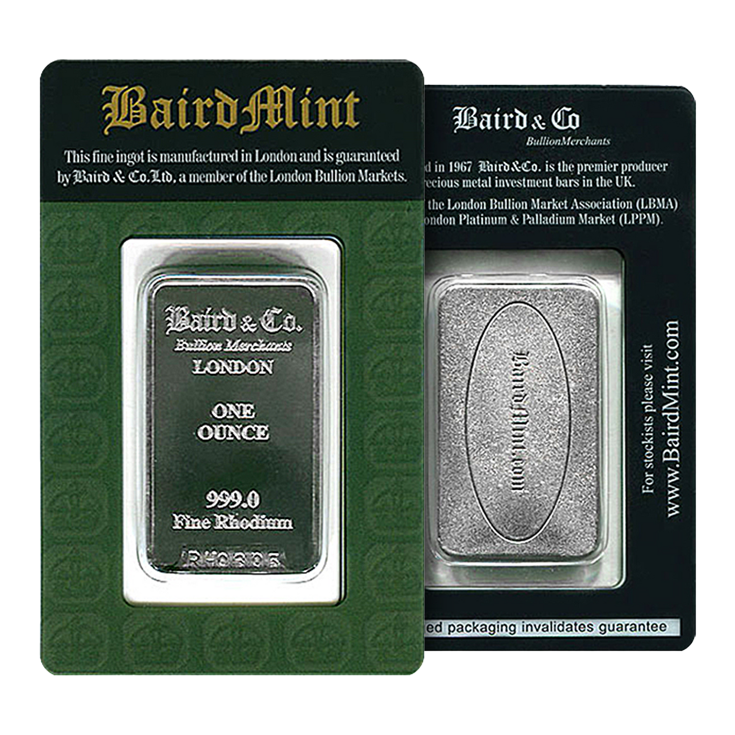 1 oz Rhodium Bars Baird & Co.
