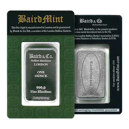 1 oz Rhodium Bars Baird & Co.