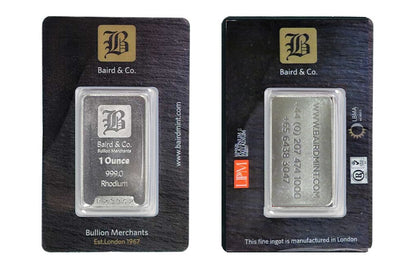 1 oz Rhodium Bars Baird & Co.