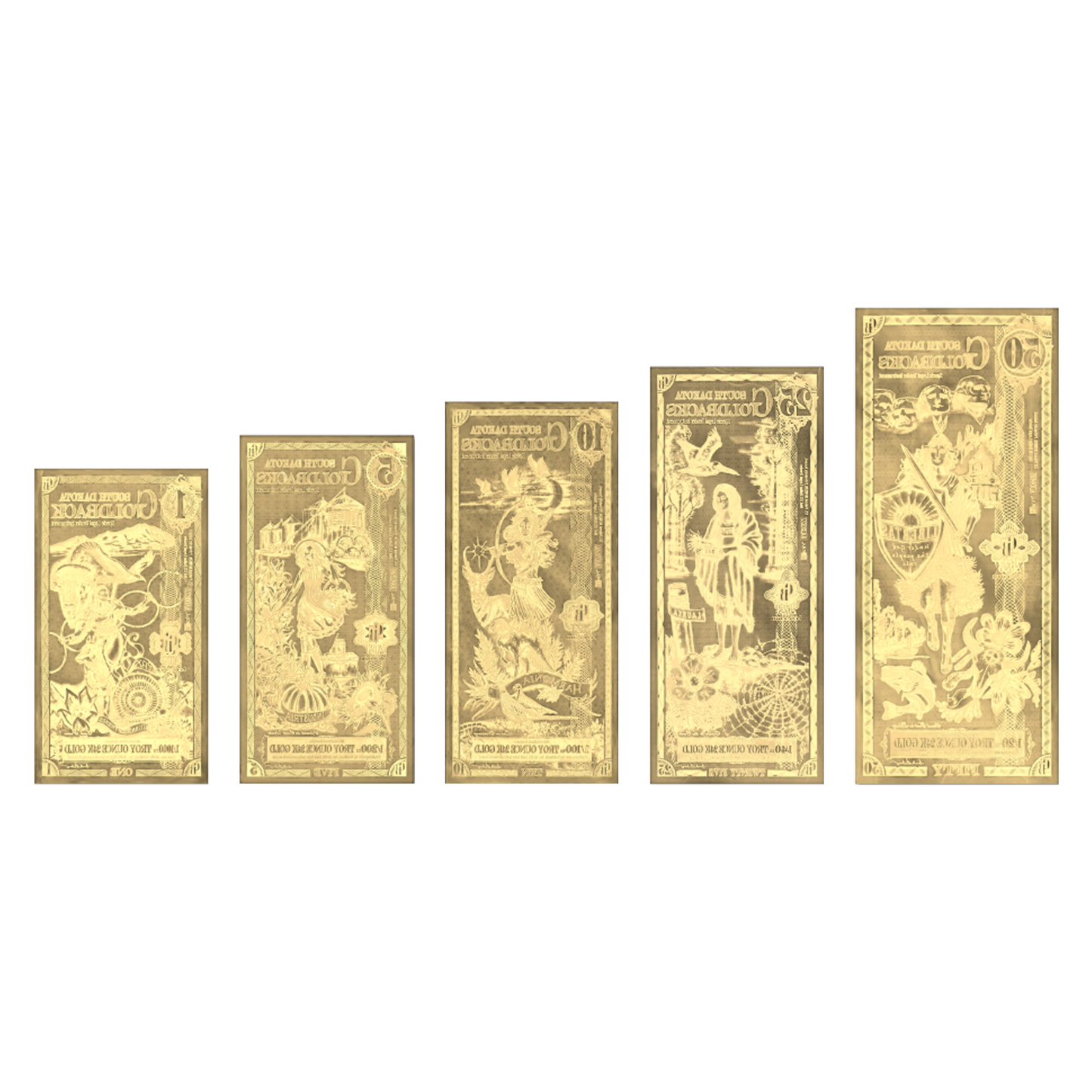 Buy South Dakota Goldback Gold Notes Full Set 24K