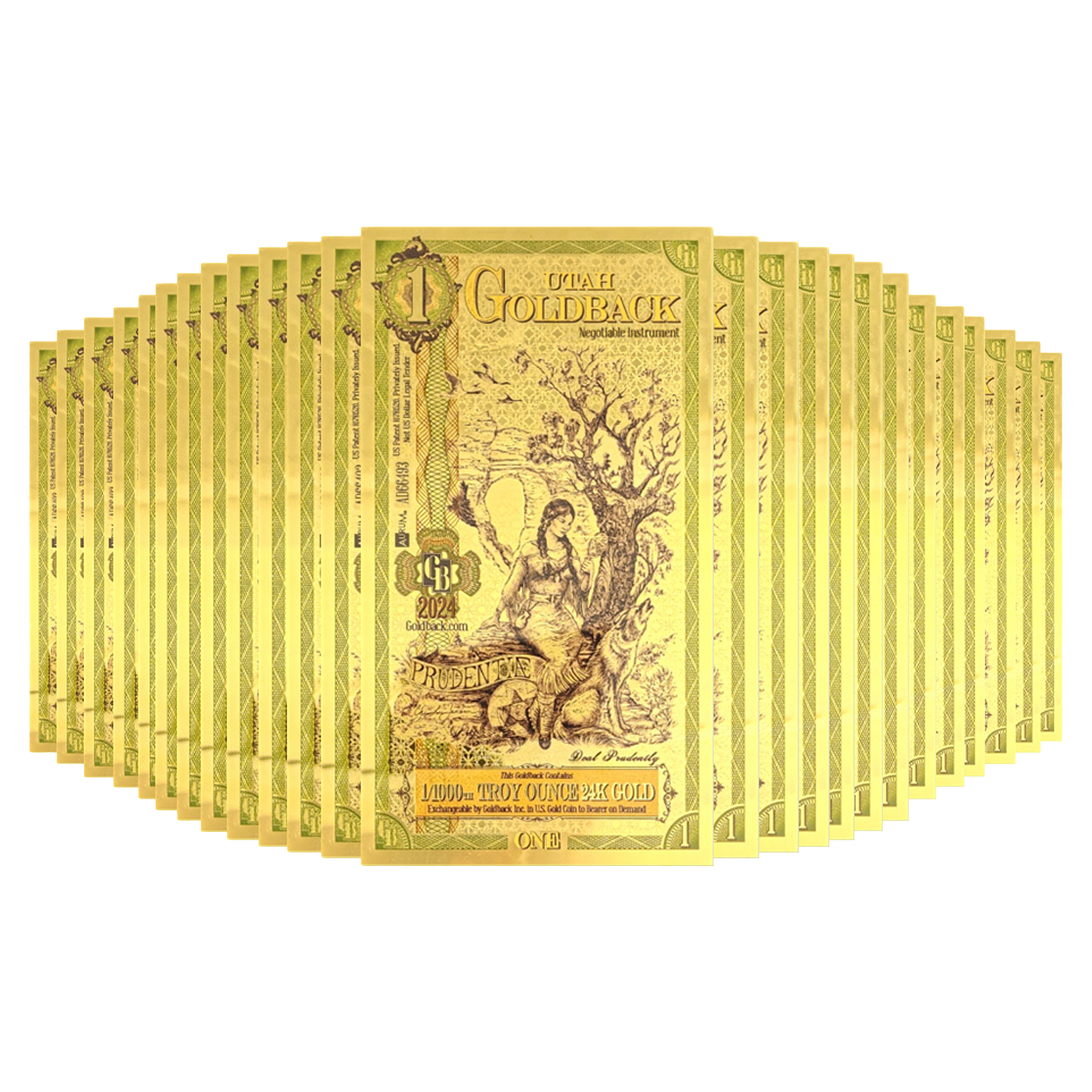 Buy 1 Utah Goldback Gold Notes Pack (50 pcs) 24K