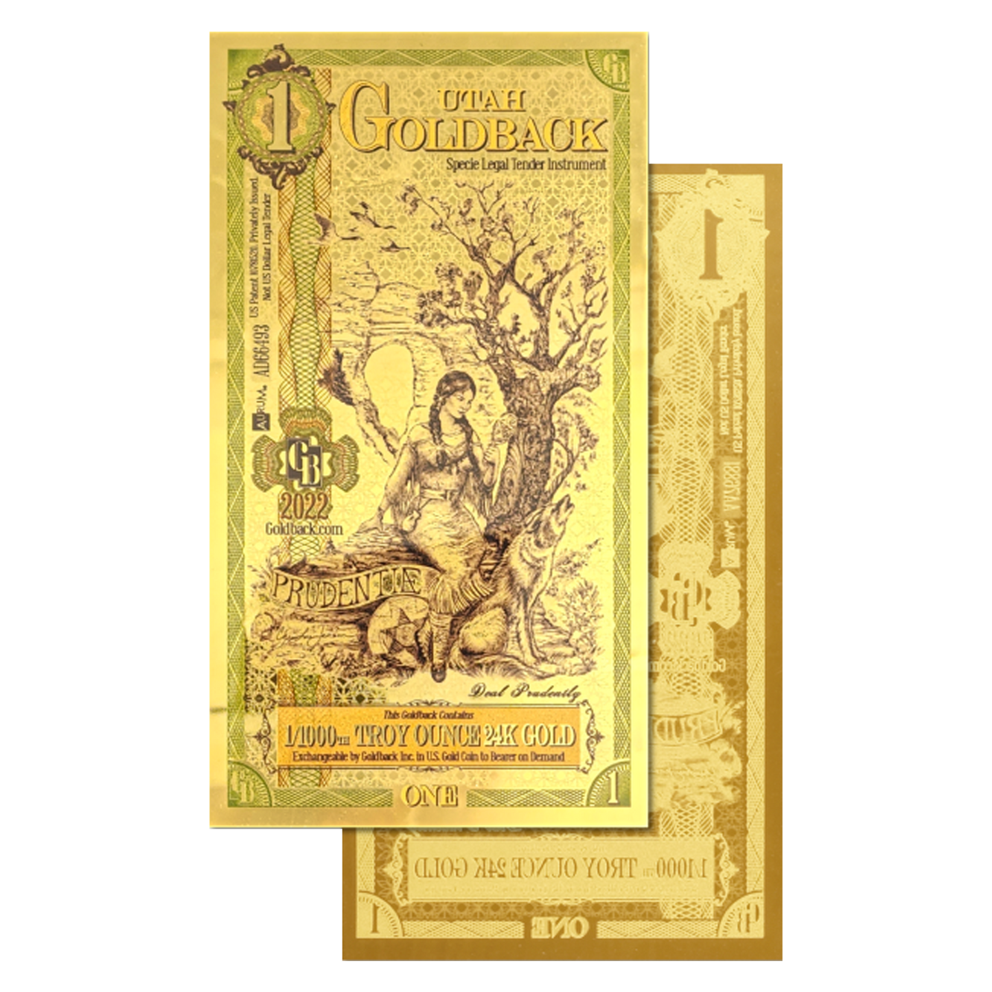 Buy 1 Utah Goldback Gold Notes Pack (50 pcs) 24K
