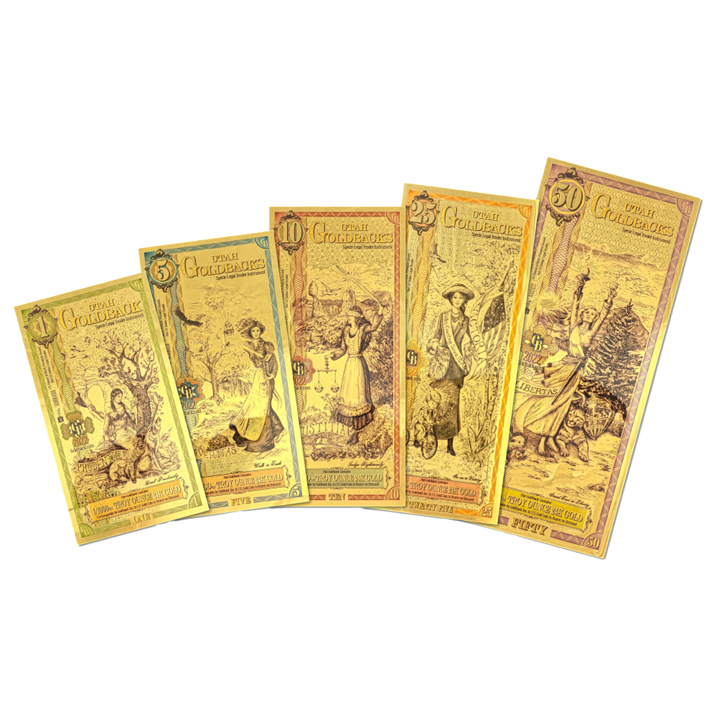 Buy Utah Goldback Gold Notes Full Set 24K