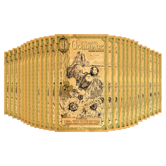 Buy 1 Wyoming Goldback Gold Notes Pack (50 pcs) 24K