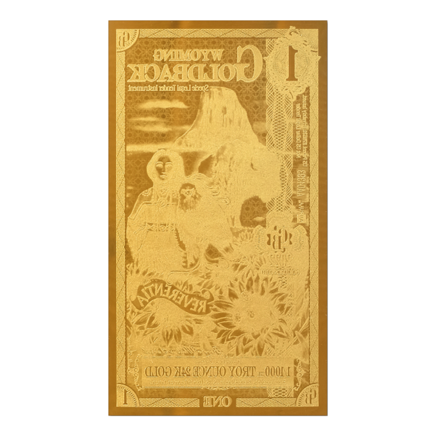 Buy 1 Wyoming Goldback Gold Notes Pack (50 pcs) 24K