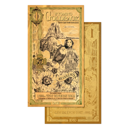 Buy 1 Wyoming Goldback Gold Notes Pack (50 pcs) 24K
