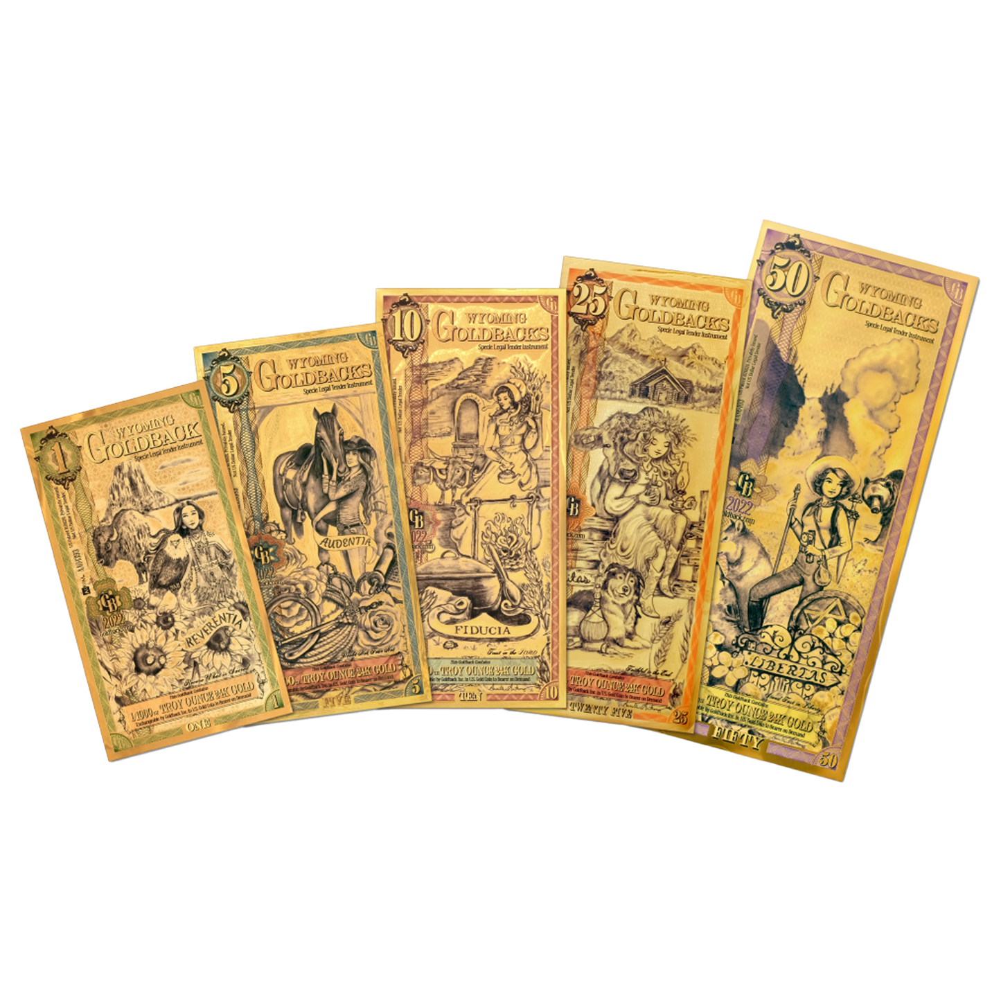 Buy Wyoming Goldback Gold Notes Full Set 24k