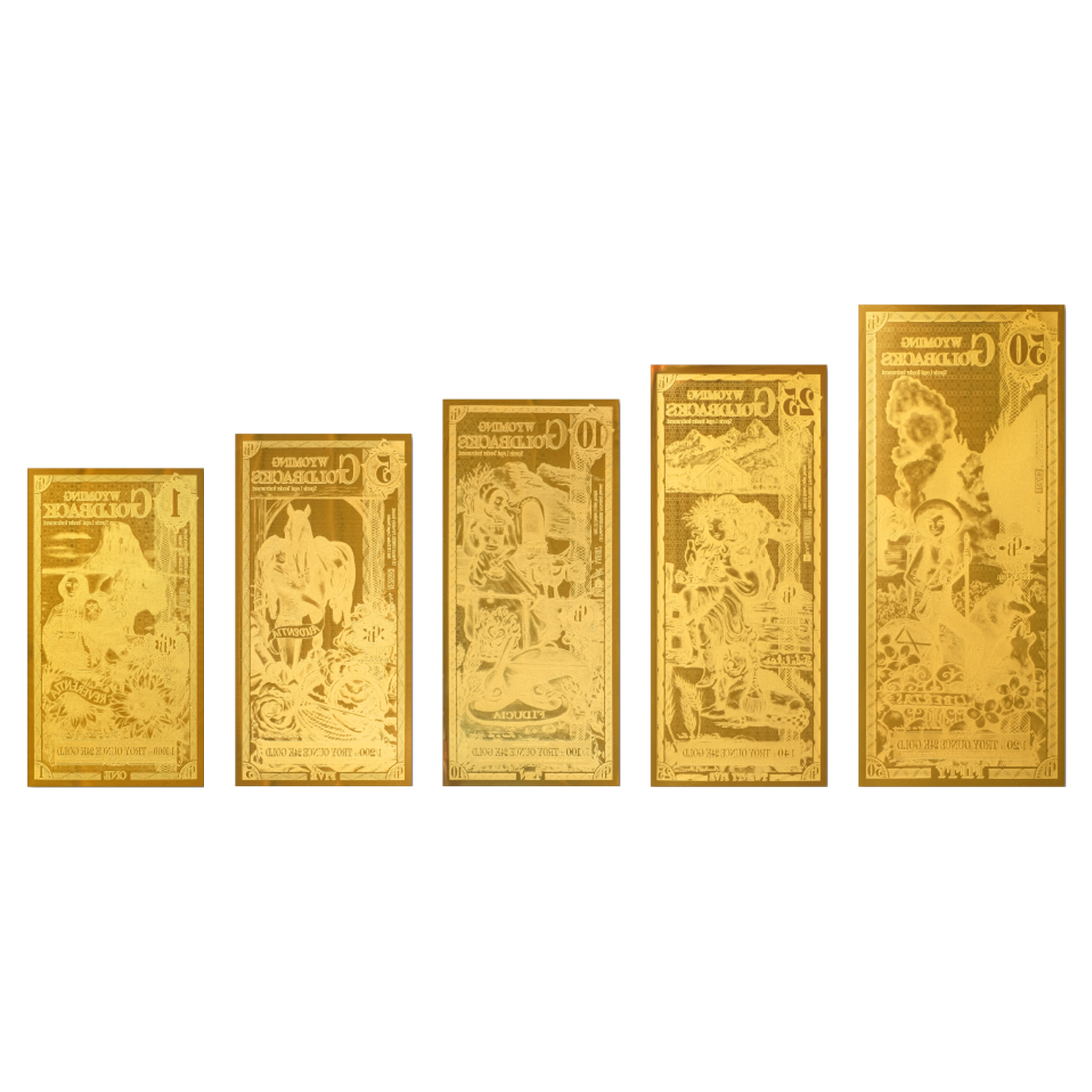 Buy Wyoming Goldback Gold Notes Full Set 24k