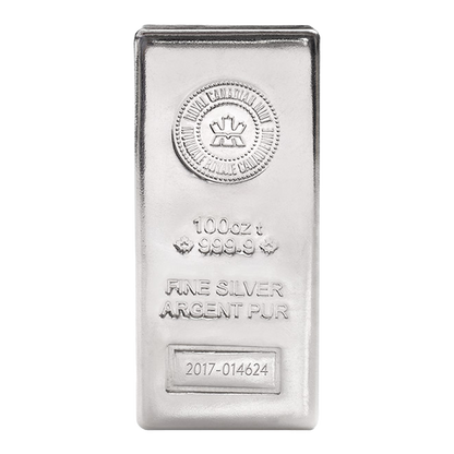 100 oz Silver Royal Canadian Mint Bar