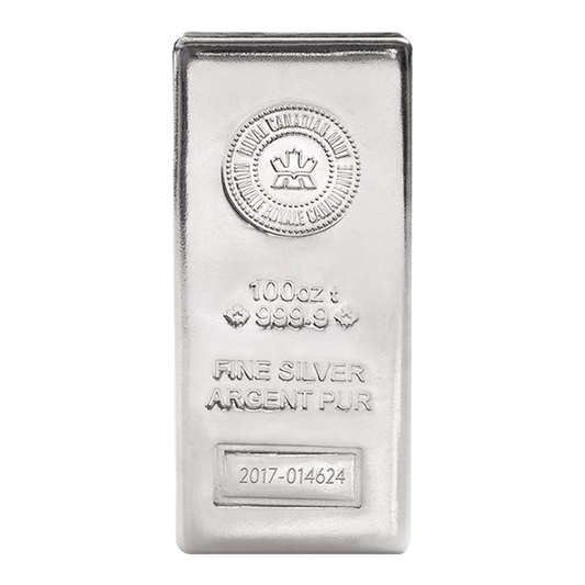 100 oz Silver Royal Canadian Mint Bar