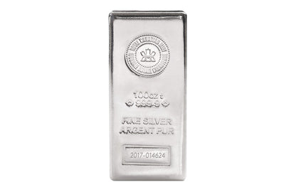 100 oz Silver Royal Canadian Mint Bar