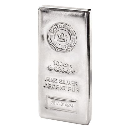 100 oz Silver Royal Canadian Mint Bar