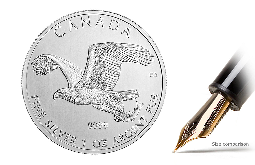 2014 1 oz Silver Bald Eagle Coins - Canadian Birds of Prey Series