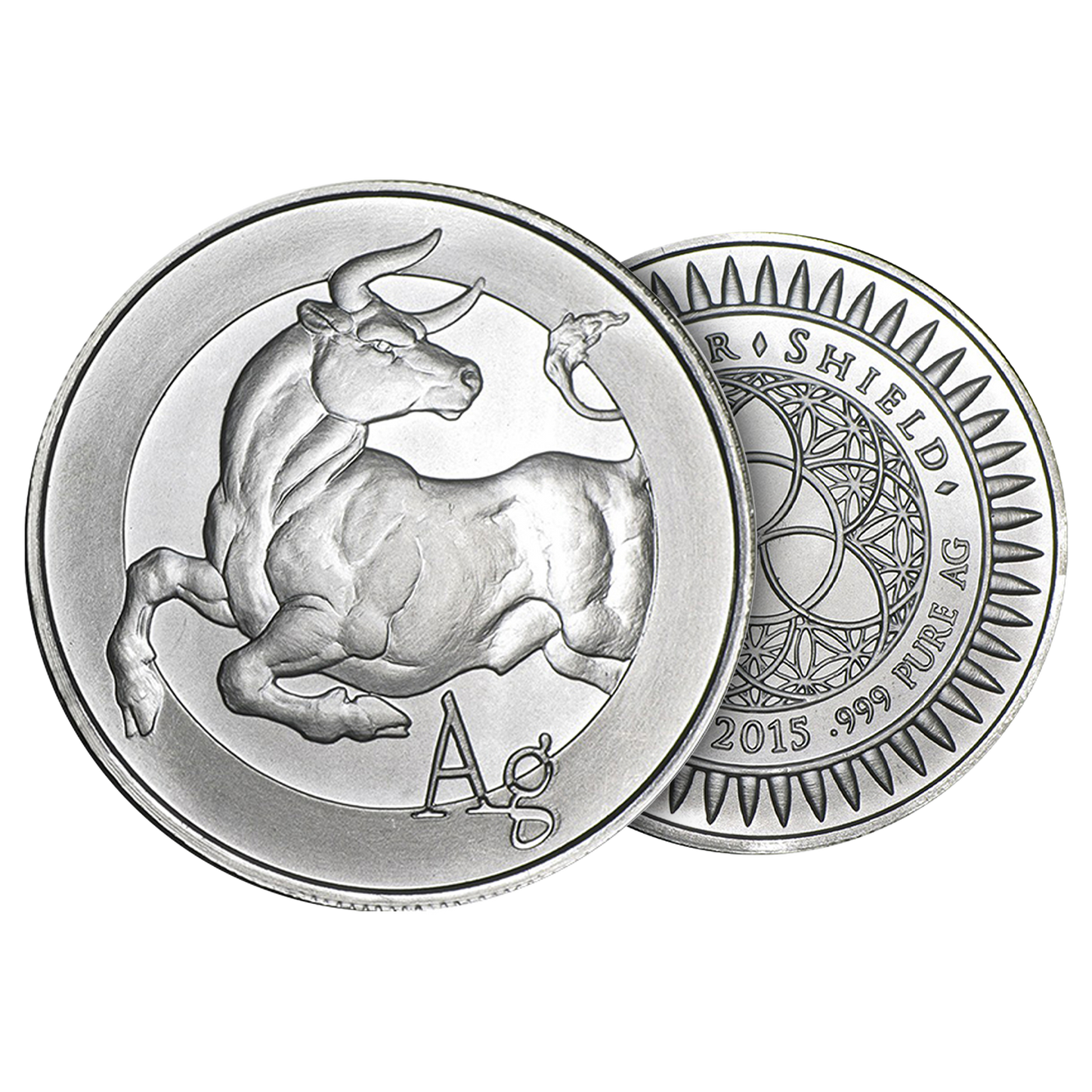 Buy 1 oz Silver Shield Bull Round