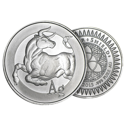 Buy 1 oz Silver Shield Bull Round