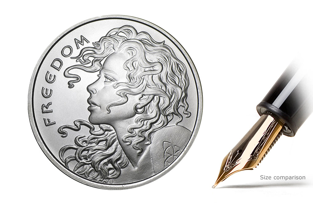 Buy 1 oz Freedom Girl Silver Shield Round (Random Year)