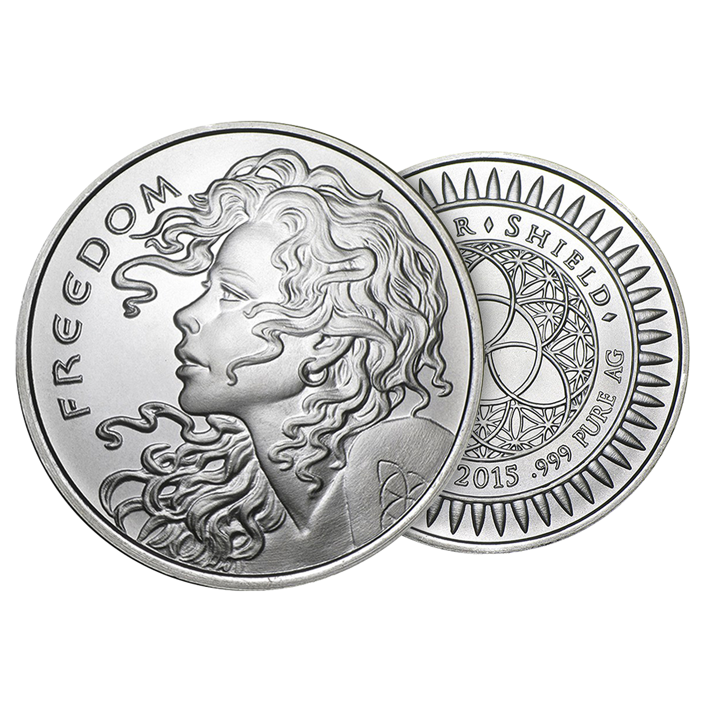 Buy 1 oz Silver Shield Freedom Girl Round (Random Year)