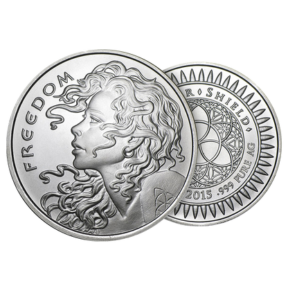 Buy 1 oz Silver Shield Freedom Girl Round (Random Year)