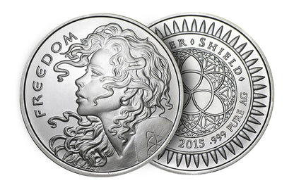 Buy 1 oz Freedom Girl Silver Shield Rounds (Random Year)