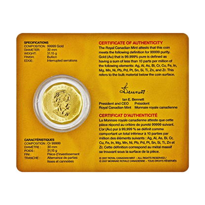 1 oz Gold Canadian Maple Leaf Special Coin .99999