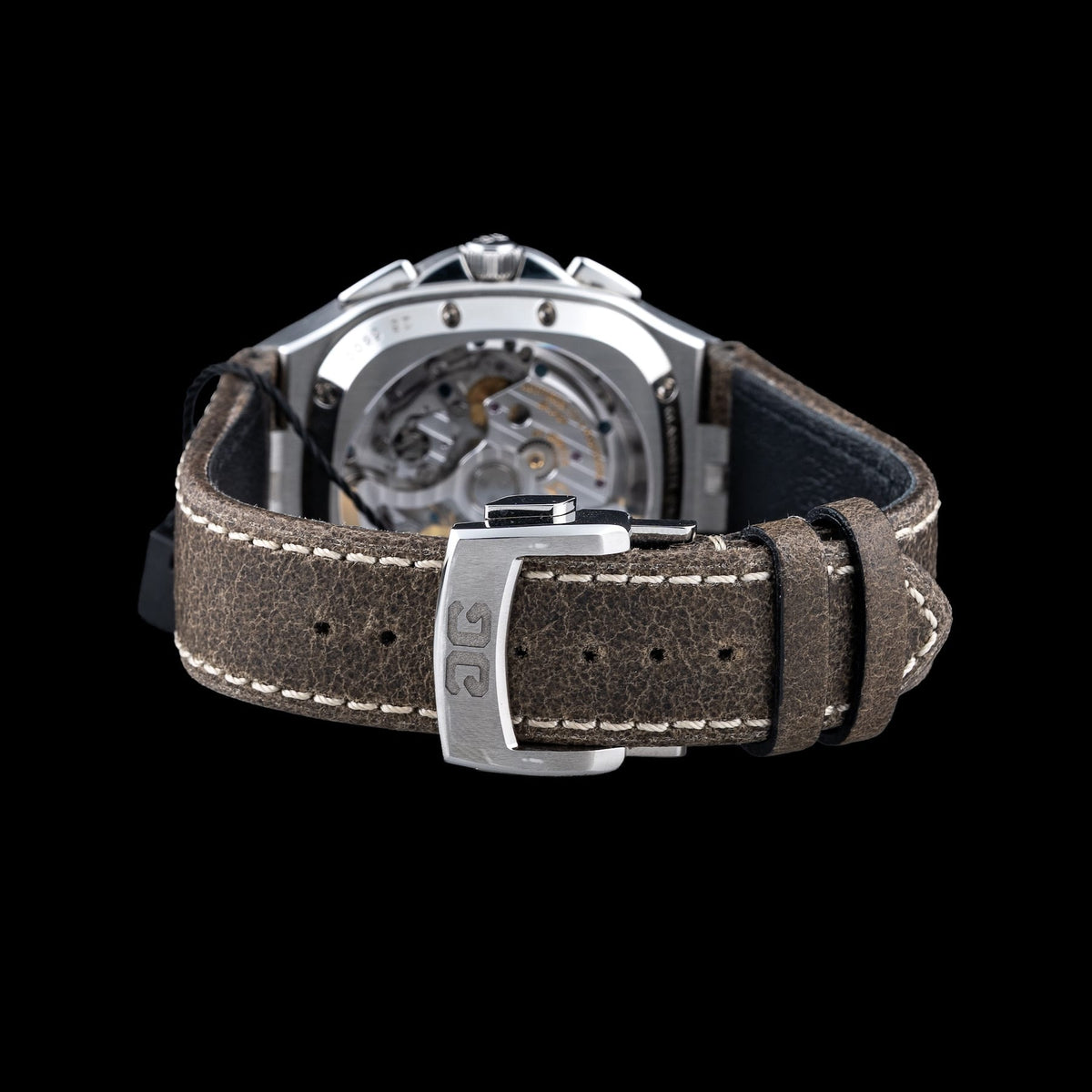 Glashütte Original 1-37-02-09-02-62 Seventies Chronograph Panorama Date Fab Green on Leather Strap