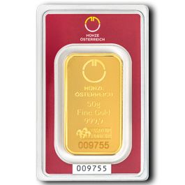50g Gold Bar Austrian Mint