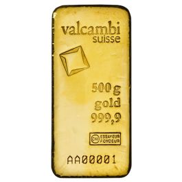 500g Gold Bar Valcambi