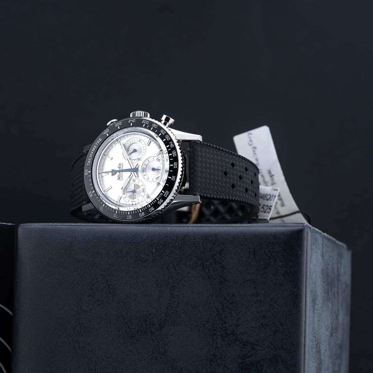 Nivada Grenchen 87046Q01 Chronoking Mecaquartz Racing Grey on Rubber Tropic Strap