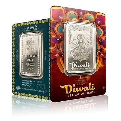 PAMP Diwali Lakshmi 1 Ounce Silver Bar