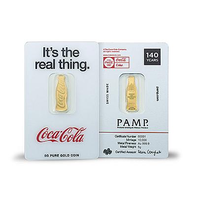 PAMP Suisse Coca-Cola 140 Years 5g Gold Bar