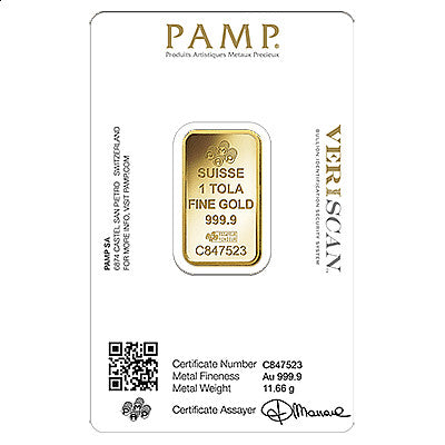 PAMP 1 Tola Gold Bar