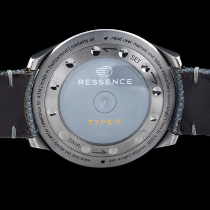 Ressence Type 5 LUM Luminova Grey Strap Ardillon Buckle