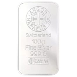100g Silver Bar Argor Heraeus