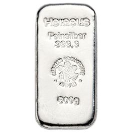 500g Silberbarren Heraeus