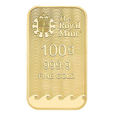 The Royal Mint 100 Gram Britannia Gold Bar