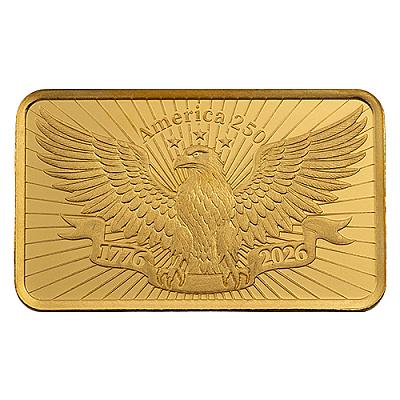 PAMP Suisse 250th Anniversary of the USA Heraldic Eagle 2.5g Gold Bar