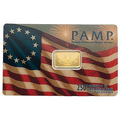 PAMP Suisse 250th Anniversary of the USA Heraldic Eagle 2.5g Gold Bar