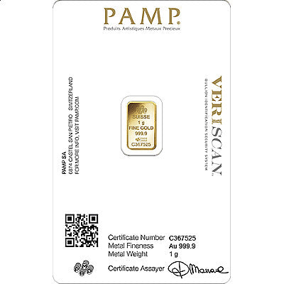 PAMP 1 Gram Gold Bar